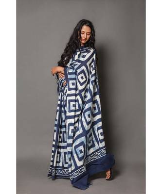  cotton printed   saree with   blouse 2
