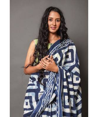  cotton printed   saree with   blouse 4