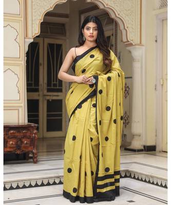  cotton printed   saree with   blouse 1