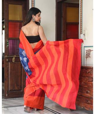  cotton printed   saree with   blouse 4