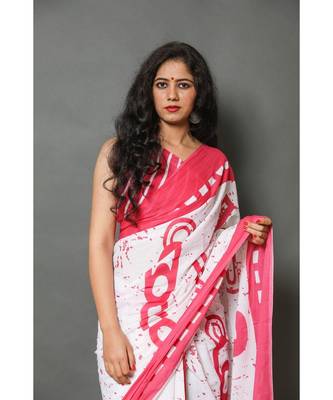  cotton printed   saree with   blouse 2