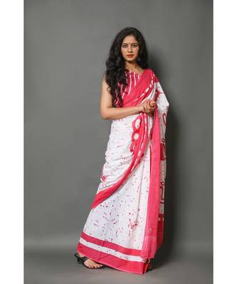  cotton printed   saree with   blouse 4