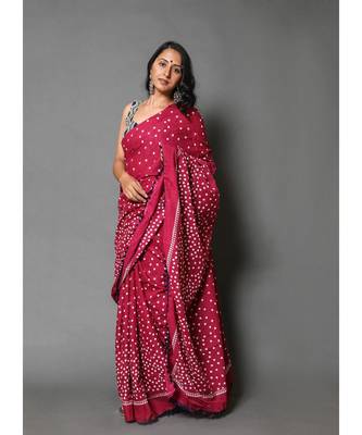  cotton printed   saree with   blouse 3