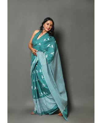  cotton printed   saree with   blouse 4
