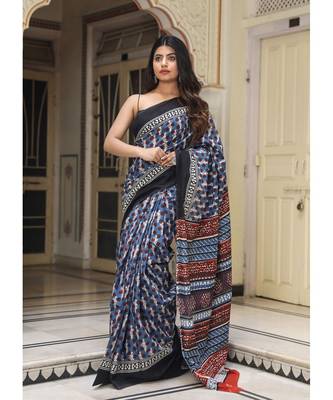  cotton printed   saree with   blouse 3