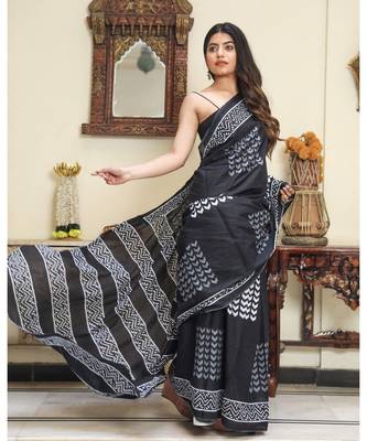  cotton printed   saree with   blouse 4