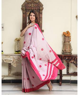  cotton printed   saree with   blouse 3