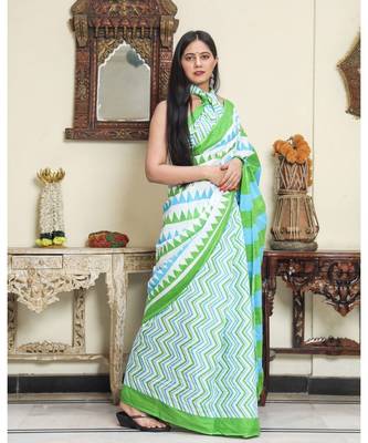 cotton printed   saree with   blouse 3