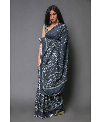  cotton printed   saree with   blouse 3