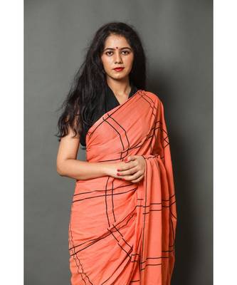  cotton printed   saree with   blouse 2