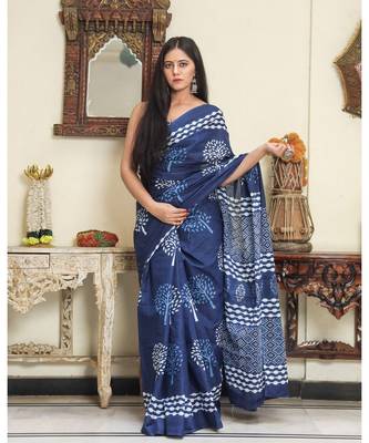  cotton printed   saree with   blouse 4