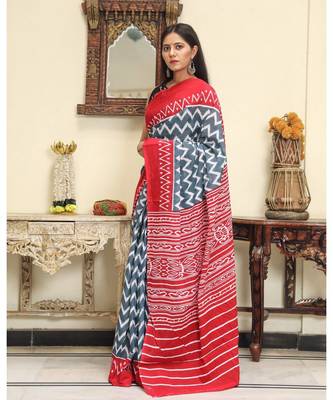  cotton printed   saree with   blouse 3