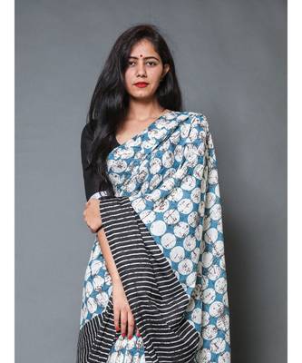  cotton printed   saree with   blouse 4