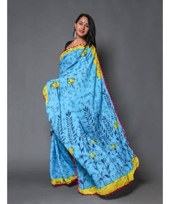  cotton printed   saree with   blouse 2