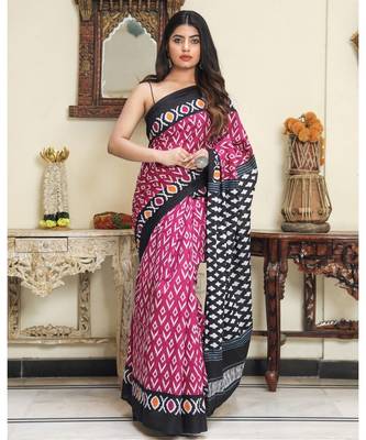  cotton printed   saree with   blouse 1