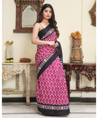  cotton printed   saree with   blouse 3