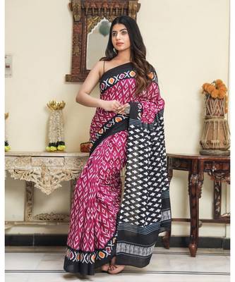 cotton printed   saree with   blouse 4