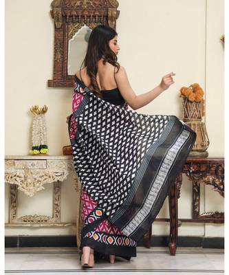  cotton printed   saree with   blouse 5