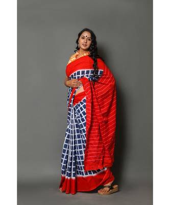  cotton printed   saree with   blouse 3