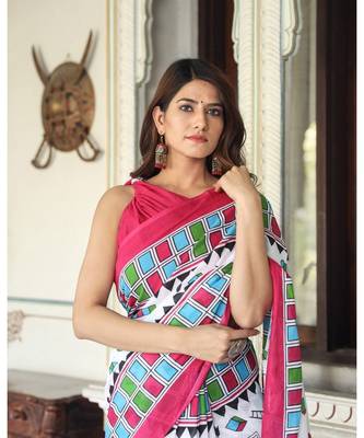  cotton printed   saree with   blouse 2