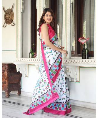  cotton printed   saree with   blouse 4