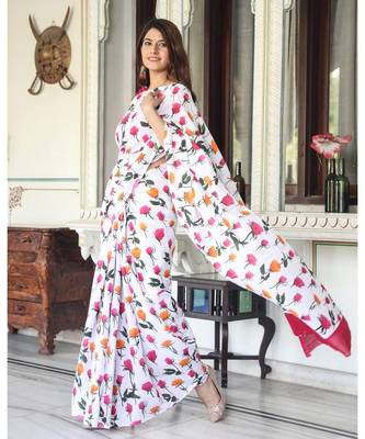  cotton printed   saree with   blouse 2