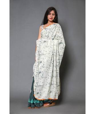  cotton printed   saree with   blouse 3