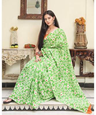  cotton printed   saree with   blouse 5