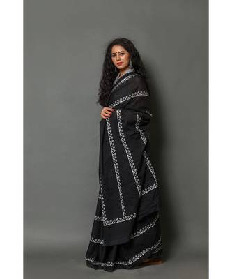  cotton printed   saree with   blouse 4