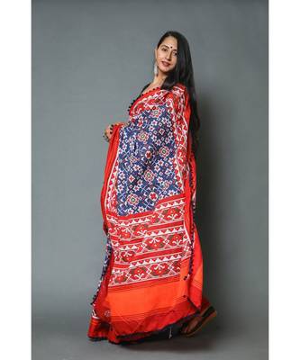  cotton printed   saree with   blouse 3