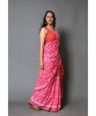  cotton printed   saree with   blouse 3