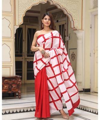  cotton printed   saree with   blouse 1