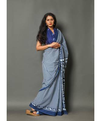  cotton printed   saree with   blouse 3