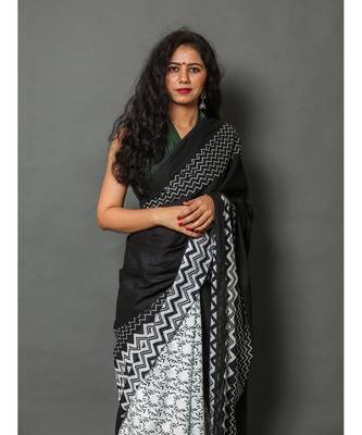  cotton printed   saree with   blouse 4
