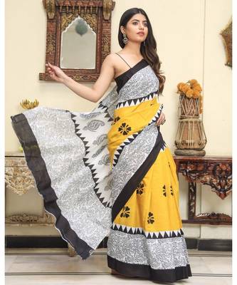  cotton printed   saree with   blouse 3