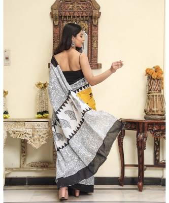  cotton printed   saree with   blouse 4