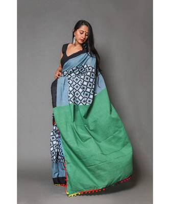  cotton printed   saree with   blouse 3