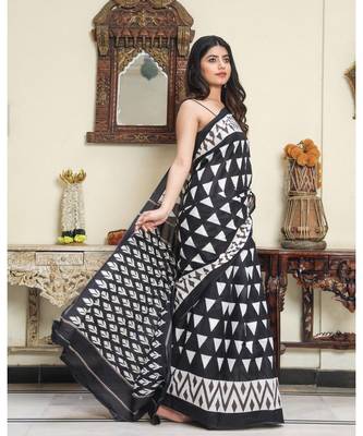  cotton printed   saree with   blouse 3