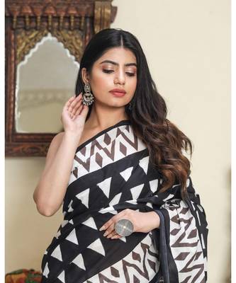  cotton printed   saree with   blouse 5