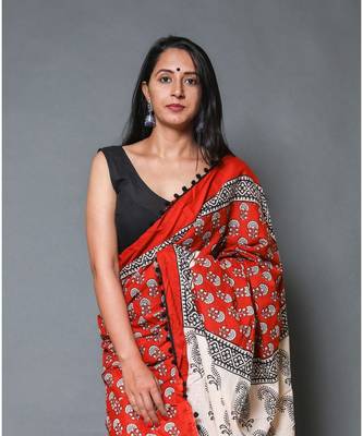  cotton printed   saree with   blouse 3