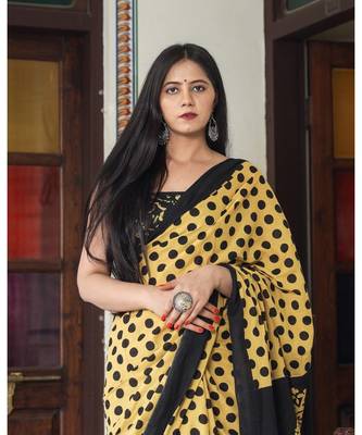  cotton printed   saree with   blouse 4