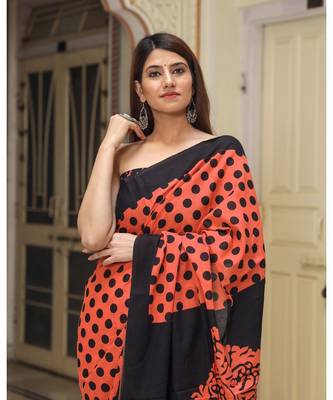  cotton printed   saree with   blouse 2