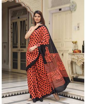  cotton printed   saree with   blouse 4