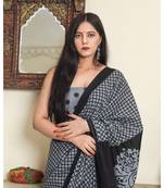  cotton printed   saree with   blouse