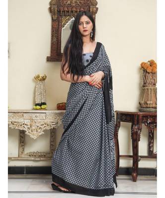 cotton printed   saree with   blouse 4