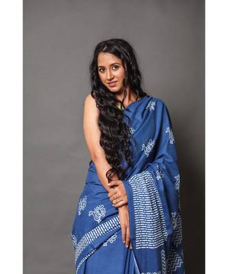  cotton printed   saree with   blouse 4