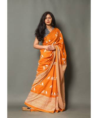  cotton printed   saree with   blouse 3