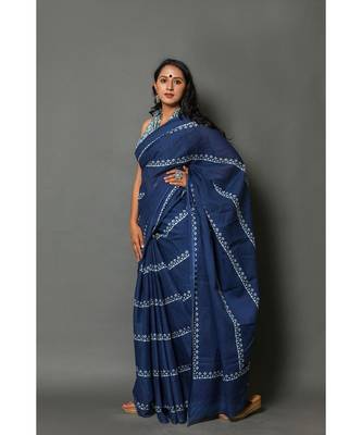  cotton printed   saree with   blouse 3
