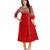Red Georgette Flared Long Kurti