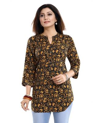 BLACK BEAUTY POLY CREPE SHORT kurti 1